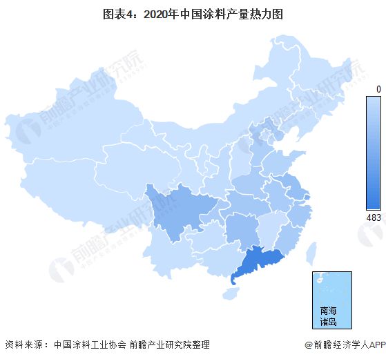 天博体育2021年中国涂料行业市场现状及区域竞争格局分析 广东为涂料生产第一大省(图4)