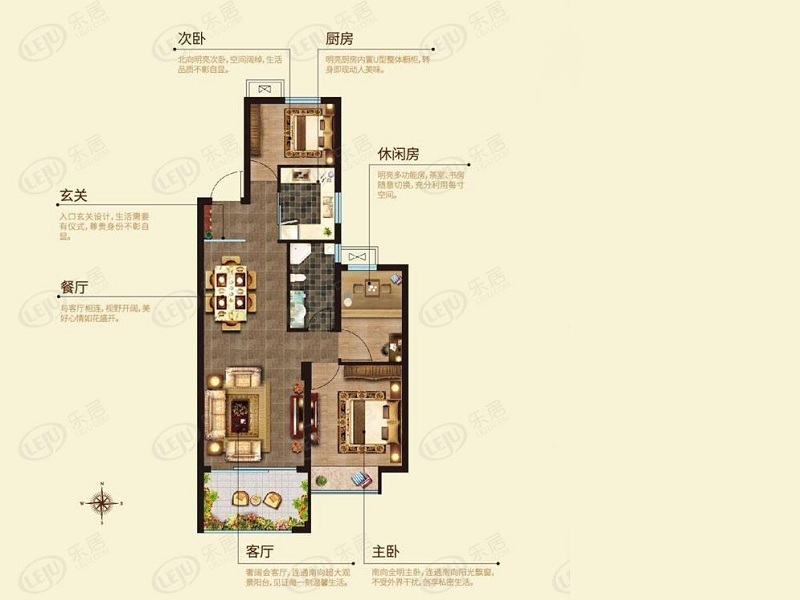 天博项目介绍 福山万城华府主力户型为80~120㎡(图2)