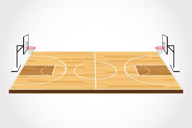 天博体育国际篮联下的标准篮球半场图尺寸是多少？(图3)
